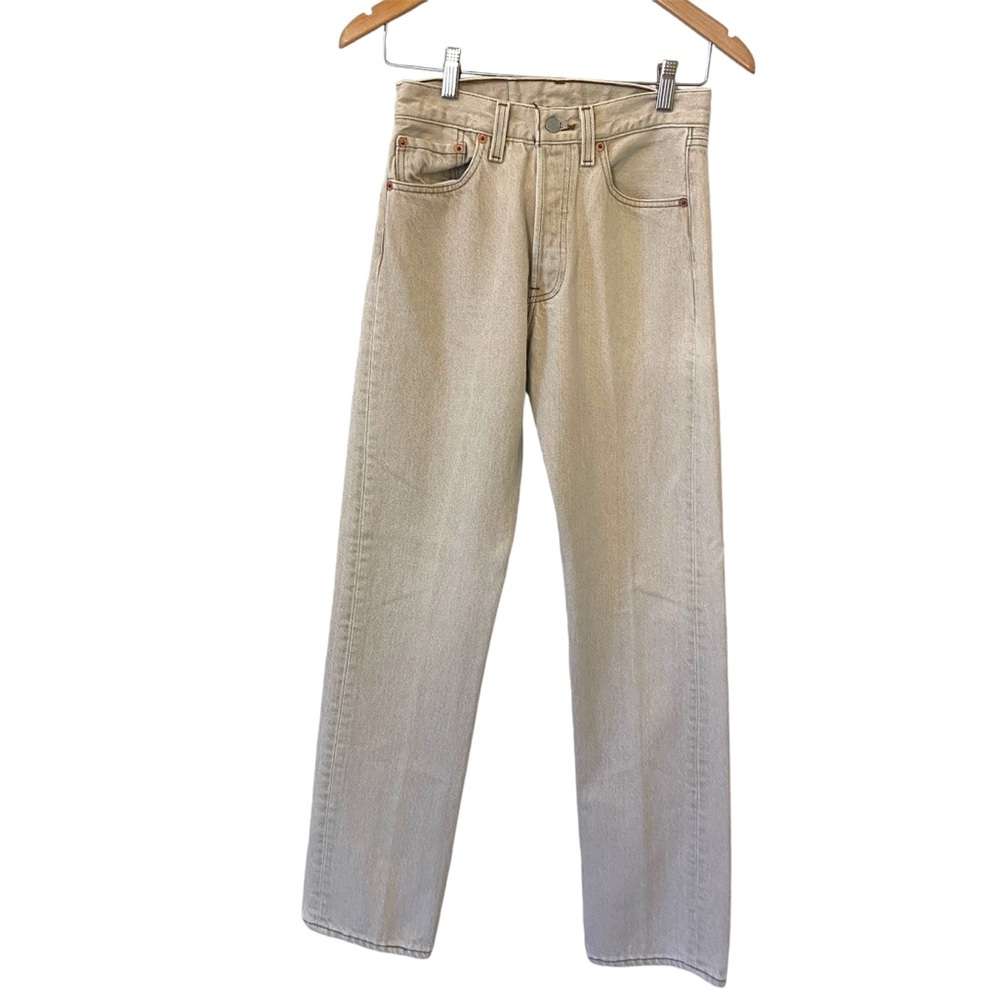 Levi's 501 Jeans 90s Vintage Tan Beige Khaki Made in USA Size 28/32